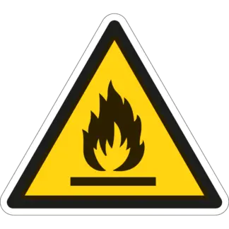 Gyúlékony anyag matrica (ISO 7010-W021 piktogram)