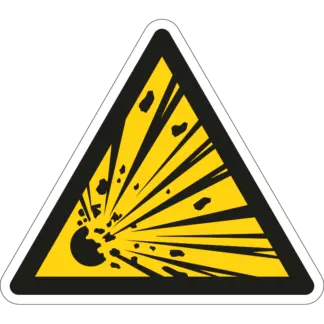 Robbanásveszélyes anyag! matrica (ISO 7010-W002 piktogram)