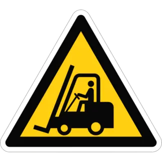 Munkagép-közlekedés! padlójelölő (ISO 7010-W014 piktogram)