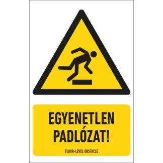 Egyenetlen padlózat! matrica / tábla (ISO 7010-W007 piktogram + felirat)