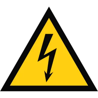 Áramütés veszélye! tábla (ISO 7010-W012 piktogram)