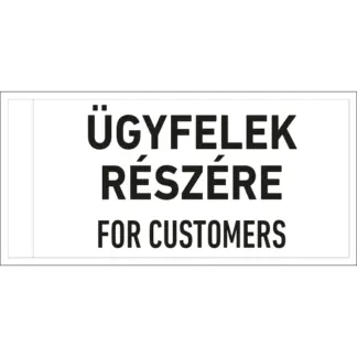 Ügyfelek részére matrica (P - várakozóhely alaptáblára)