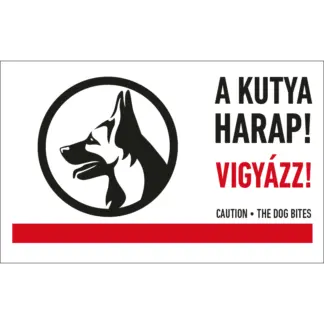 A kutya harap! Vigyázz! matrica / tábla