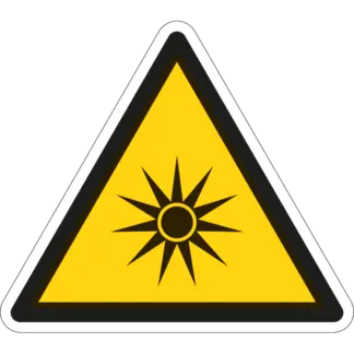 Optikai sugárzás matrica (ISO 7010-W027 piktogram)
