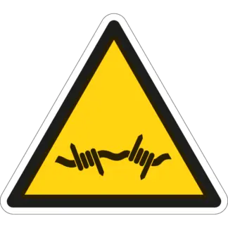 Szögesdrót matrica (ISO 7010-W033 piktogram)